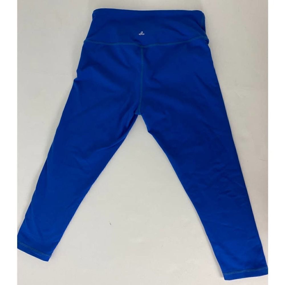 Prana Cropped Yoga Leggings Blue Hidden Key Pocket - Women's Size Small